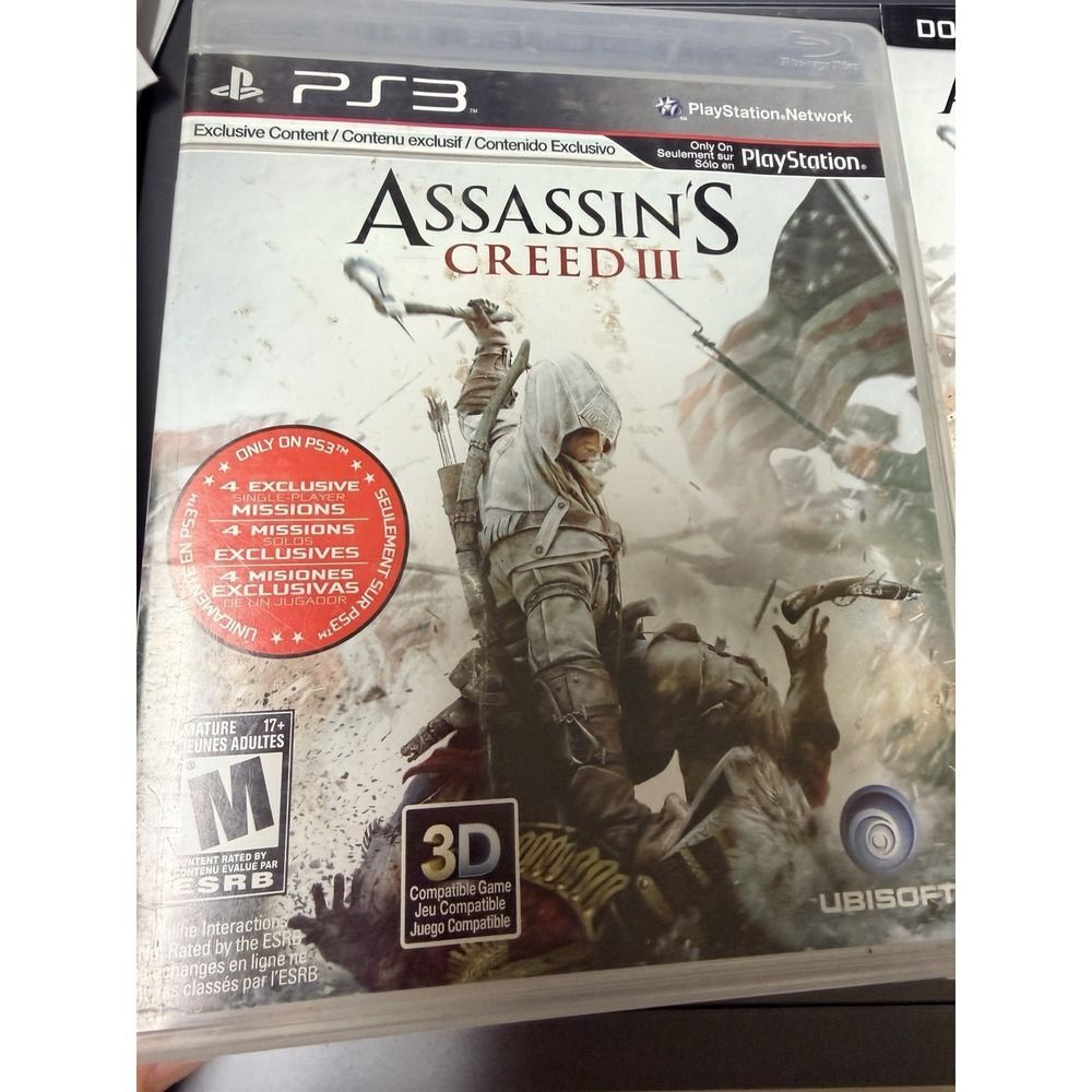 Assassin's Creed III 3 Sony PlayStation 3‎ PS3 Game with Manual Ubisoft